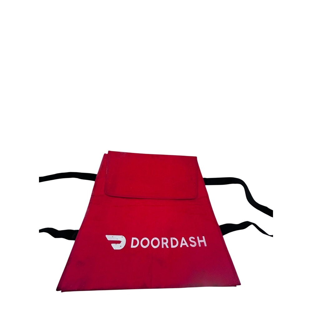 DoorDash Insulated Delivery Bag Large Red Thermal Food Carrier Backpack Straps